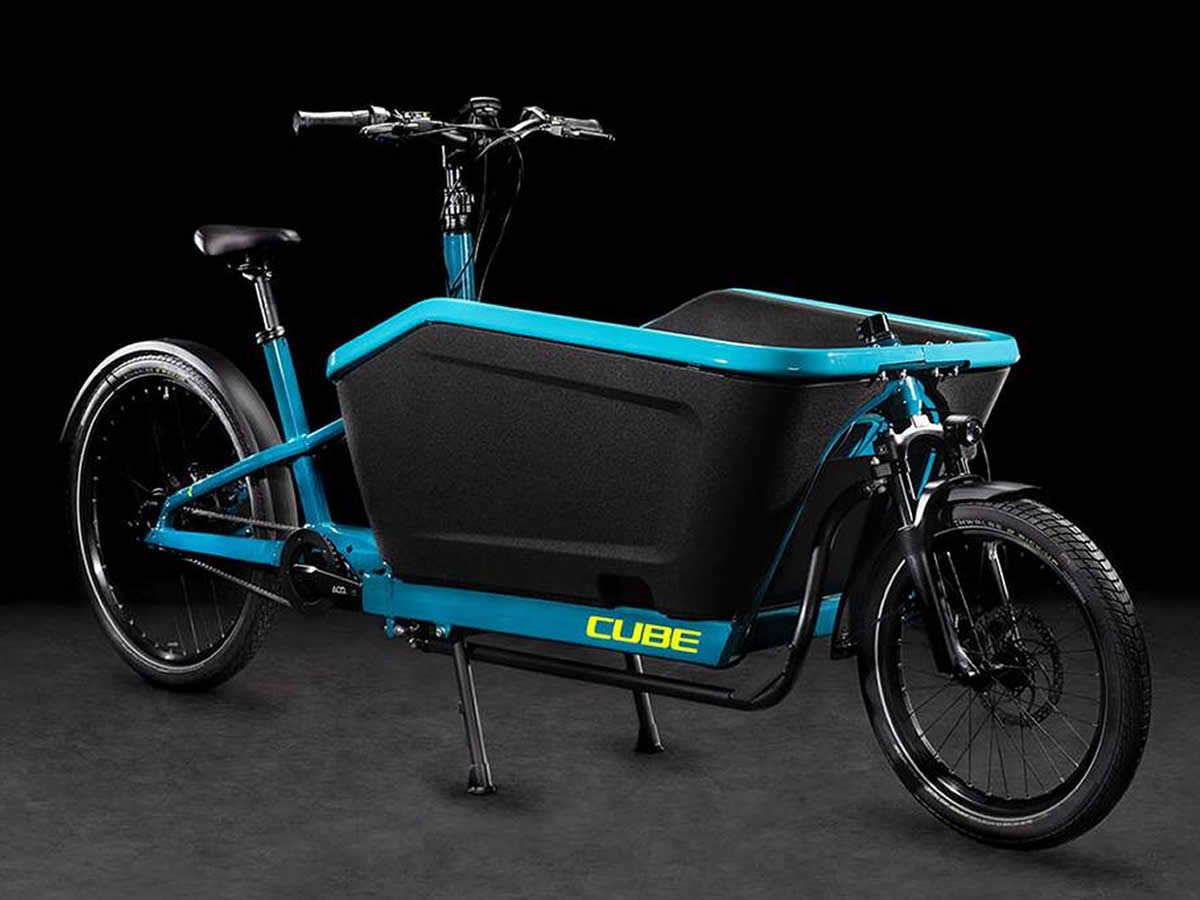 CUBE Cargo Dual Hybrid Blue and Lime 2023